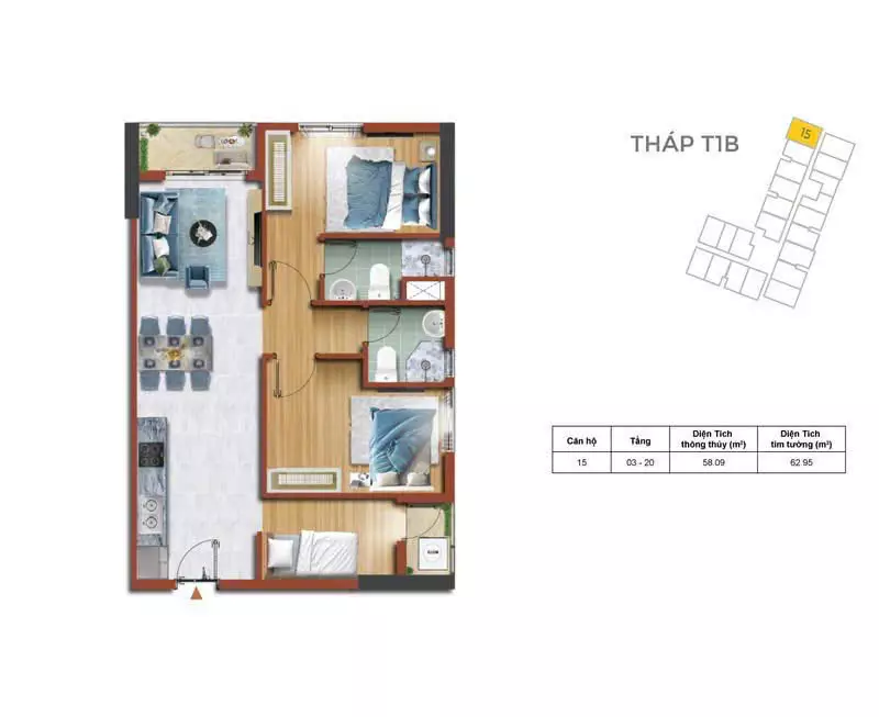 ???? CHỦ GỬI BÁN CĂN GÓC 2PN+ 63M² T1B | GIÁ 1,9XX TỶ | VIEW NỘI KHU | NHẬN NHÀ CUỐI NĂM-anh-6