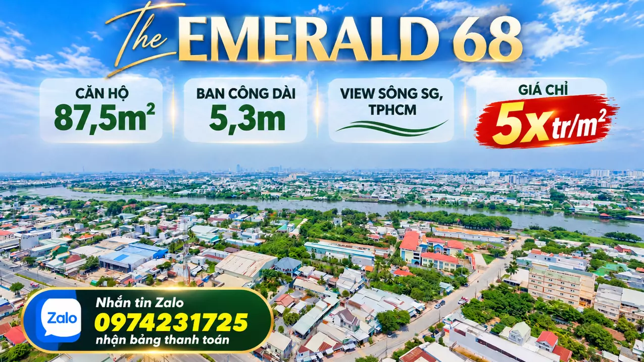View Sông Sài Gòn, Ban Công 5,3M - Căn 87,5M² Tại The Emerald 68 Chỉ 5X Triệu/M²-anh-1